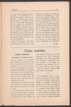 Notas teatrales