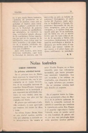 Notas teatrales
