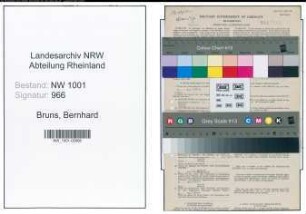 Entnazifizierung Bernhard Bruns, geb. 08.07.1911 (Buerokraft)