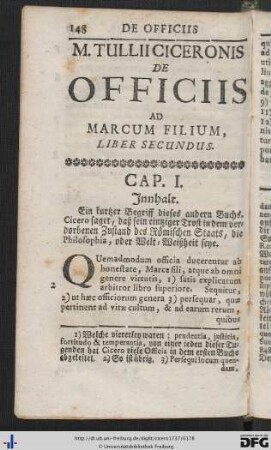 De Officiis Liber Secundus.