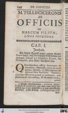 De Officiis Liber Secundus.