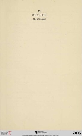 XI. Bücher (Nr. 638-645)