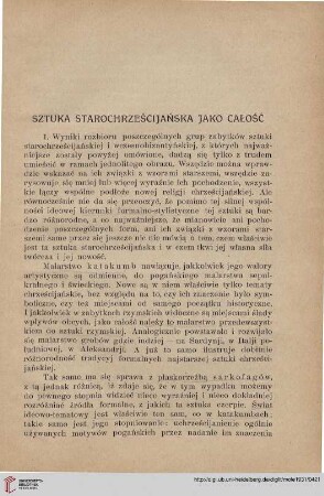 Sztuka starochrześcijańska jako całość