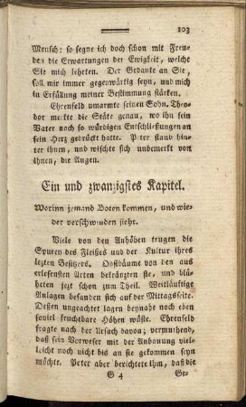 Ein und zwanzigstes Kapitel - Fünf und zwanzigstes Kapitel