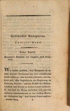 Geschichte Napoleon Bonaparte's, Ersten Kaisers der Franzosen : von seiner Geburt an bis auf die gegenwärtige Zeiten, 2
