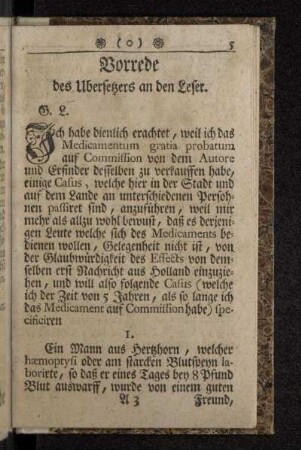 Vorrede des Ubersetzers an den Leser.
