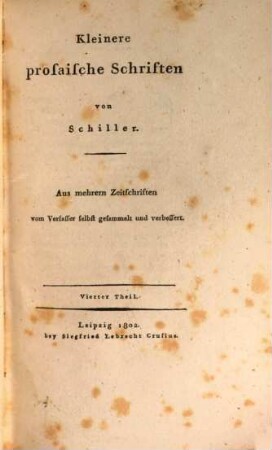 Kleinere prosaische Schriften, 4