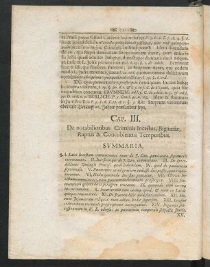 Cap. III. De notabilioribus Criminis Incestus, Bigamiae, Raptus & Concubinatus Temporibus