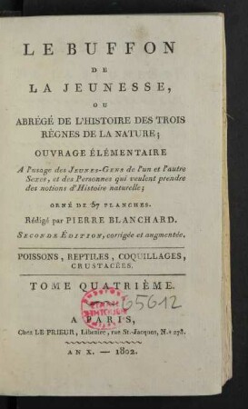T. 4: Poissons, reptiles, coquillages, crustacées