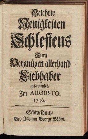 Im Augusto. 1736.