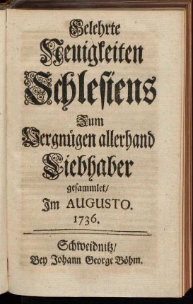 Im Augusto. 1736.