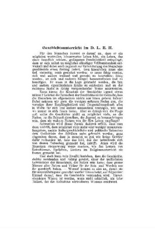 Geschichtsunterricht im D.L.E.H.