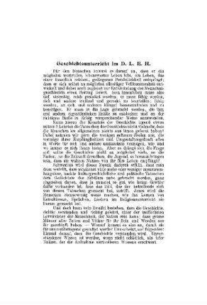 Geschichtsunterricht im D.L.E.H.
