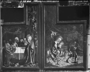 Rieden / Rosengarten evangelische Marienkirche Hochaltar um 1510 Darstellung "Maria Heimsuchung und Flucht nach Äygpten"