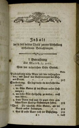 Inhalt der in des dritten Theils zwoten Abtheilung enthaltenen Betrachtungen.