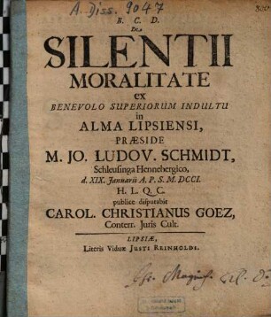 De Silentii Moralitate