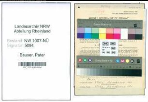 Entnazifizierung Peter Beuser , geb. 23.02.1901 (Gaertner)