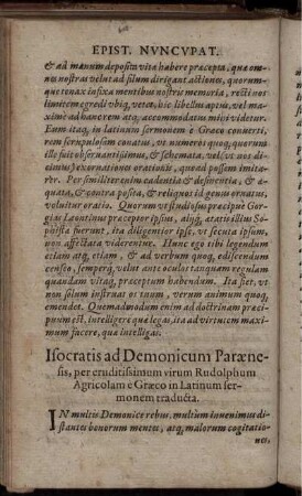 Isocratis ad Demonicum Paraenesis ...