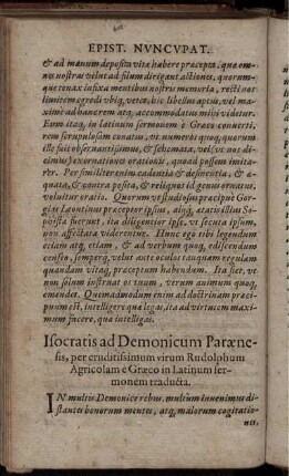 Isocratis ad Demonicum Paraenesis ...