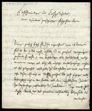 Brief von Samuel Andreae an Friedrich Lucae