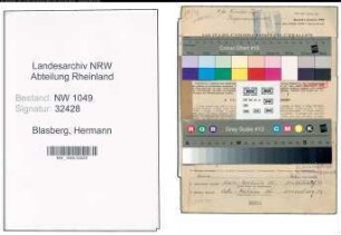 Entnazifizierung Hermann Blasberg , geb. 19.10.1899 (Kaufmaennischer Angestellter)