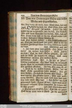 XII. Von dem Dreyeinigen Gott und dessen Wesen und Eigenschaften.