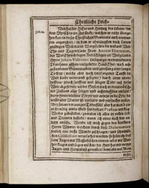 Christliche Leich- und TrostPredigt.