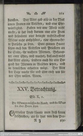 XXV. Betrachtung. Esa. X, 2.
