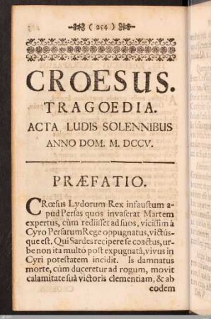 Croesus. Tragoedia.