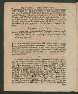 Aphorismus VI.