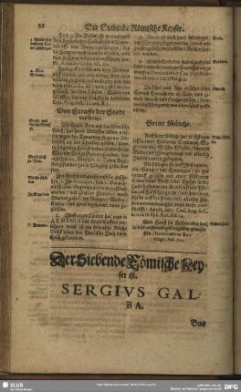Der Siebende Römische Keyser ist. Sergius Galba