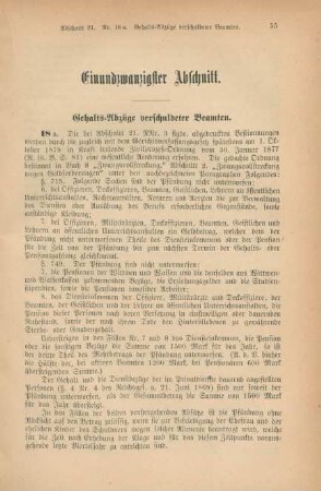 Einundzwanzigster Abschnitt. Gehalts-Abzüge verschuldeter Beamten