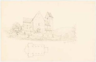 Kirche, Lügde bei Pyrmont: Grundriss, perspektivische Ansicht