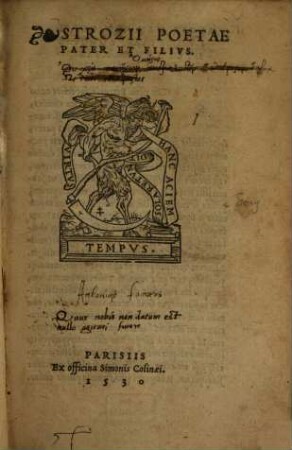 Strozii Poetae Pater et Filius