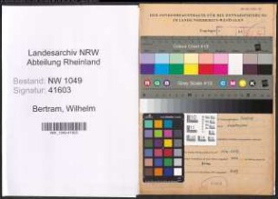 Entnazifizierung Wilhelm Bertram , geb. 06.02.1876 ()
