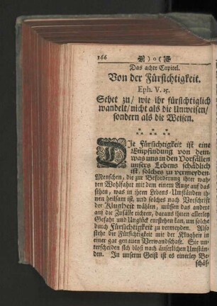 Das achte Capitel. Von der Fürsichtigkeit.