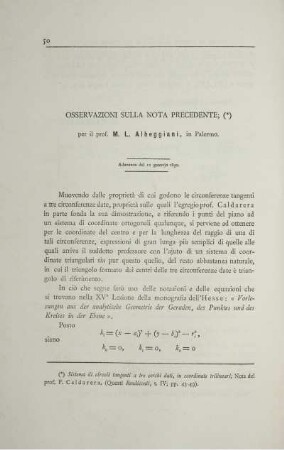 Osservazioni sulla nota precedente.