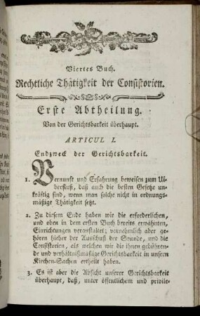 Viertes Buch. Rechtliche Thätigkeit der Consistorien.