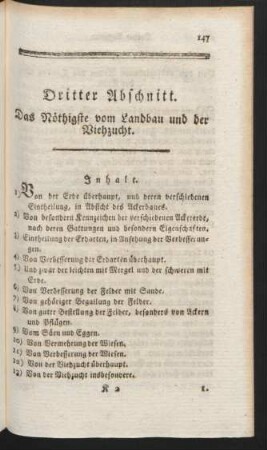 Dritter Abschnitt. Das Nöthigste vom Landbau und der Viehzucht.