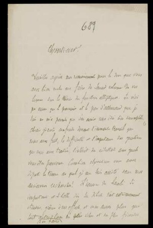 Nr. 3: Brief von Charles Hermite an Felix Klein, Flanville, 29.9.1892