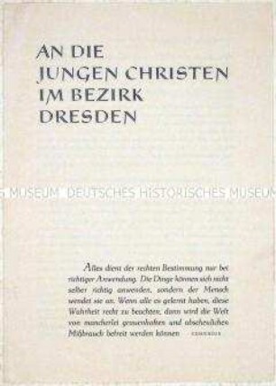 Aufruf der Nationalen Front, Bezirksausschuss Dresden, zur Volkskammerwahl 1958