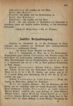 Zwölfter Verhandlungstag.