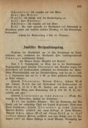 Zwölfter Verhandlungstag.