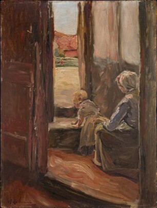 Der erste Schritt (Mutter und Kind, kleine Skizze)