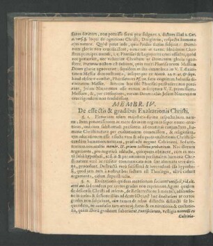Membr. IV. De effectis & gradibus Exaltationis Christi.