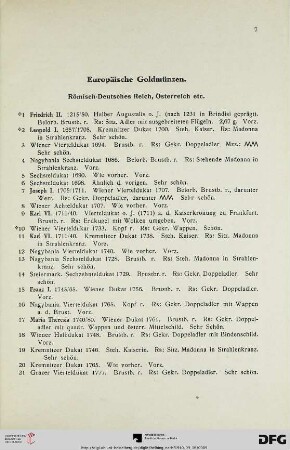 Europäische Goldmünzen (Nr. 1-407)