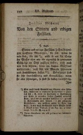 Zwölfter Abschnitt. Von den Steinen und erdigen Fossilien