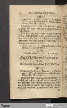 Die XVI. Morgen-Bet-Stunde.