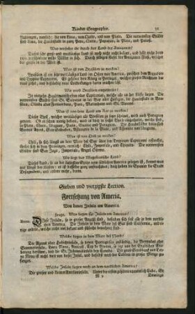 Sieben und vierzigste Lection. Fortsetzung von America