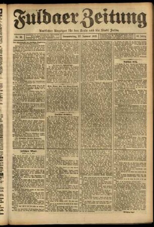 Ausgabe vom Donnerstag, den 27. Januar 1921.